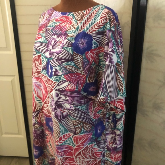 Hand Sewn Short Sleeve Cotton Knit Blouse Plus Size 3x - Picture 2 of 7